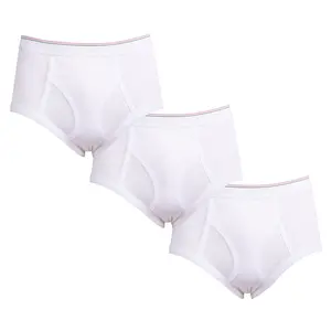 3 Pack Men's Briefs 100% Cotton Tag-Free Classics Elastic Waist Moisture Wicking Tagless Underwear S-XL Regular Big & Tall  Soft Breathable Menswear