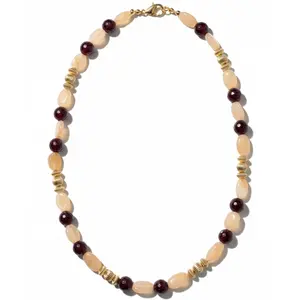 Blush Moonstone and Garnet Necklace