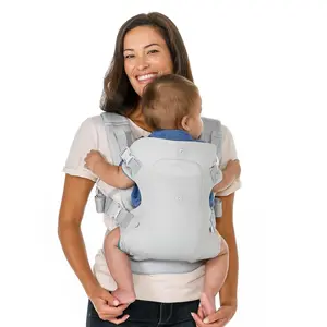 Hands-Free Baby Wrap Carrier, Flip 4-in-1 Advanced Carrier, Lightweight Ergonomic Carrier, Convertible Face in or Out or Front, Ergonomic, Travel with Baby Easily, Relieve Fatigue, Newborns and Older Babies, Maximum Load Bearing 32 lbs