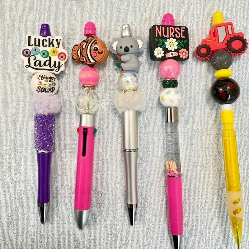 Regular Pens or MechanicalPencils!! Claim on Live!  Pens Mechanical Pencils Sugar pens and 4-in-1 pens with Fun Character Toppers and Glittery Bead