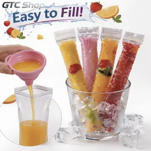 100 Pack DIY Ice Pop Bags, BPA Free Leak-Proof Popsicle Pouches, Easy-Fill Frozen Treat Maker, Disposable Homemade Snack Bags, Practical Kitchen Supplies for Kids and Family Summer Treats