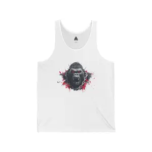 Gorilla Fitness Tank Top, Workout Muscle Tee, Exercise Sleeveless Shirt, Gym Animal Print Singlet, Unisex Jersey Tanks