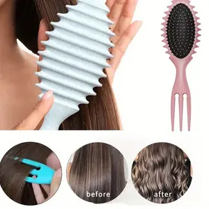 Curly Hair Brush,Detangling Hairbrush,Curl Defining Brush for Curly Hair,Trident Handle Design,Detangling Tool,Curl Definition,Detangling & Shaping & Defining Curls for Women and Girls,Wet or Dry Hair