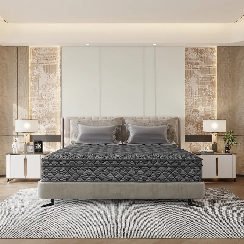 Grymtex 12 Inch Hybrid Mattress Twin Full Queen King Back Pain Relief Sleep Well Individually Wrapped Pocket Spring Breathable Pressure Relief mattress expanding  topper Skin-friendly In A Box