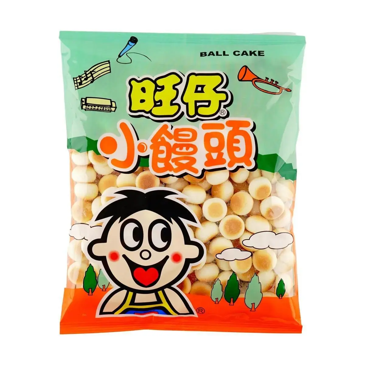 Want Want Rice Balls Original Flavor Milk Cookies - Nostalgic Childhood Snack, 95g