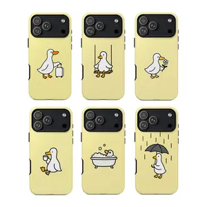 Cute Duck Phone Case – Minimal Yellow Aesthetic| Funny Animal  Phonecase for 17 16 15 14 13 12 Pro Max, Gift Idea