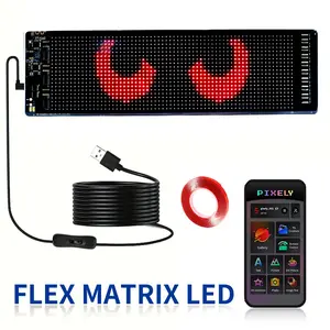 LED Flexible Screen, USB Powered, APP Controlled, World Cup Fan Light Sign, Car Decor, Party, Event, Holiday DIY Display, Easy Installation