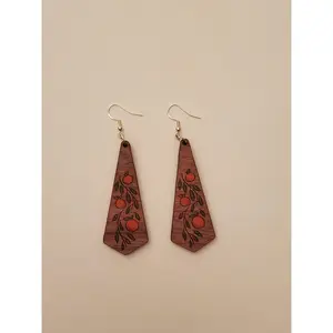 Handpainted Wooden Orange Fruit Earrings