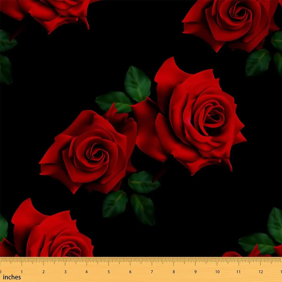 3D Rose Fabric by The Yard,Rose Floral Print Upholstery Fabric,1 Yard,Romantic Flowers Outdoor Fabric,Reupholstery Fabric, Romantic Roses, Vibrant Floral Pattern