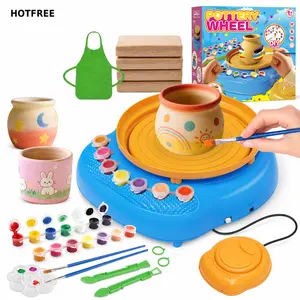 Hotfree Pottery Wheel for Kids, Complete Pottery Kit with Air Dry Clay and Painting Tools, Arts and Crafts for Kids Ages 6-8 8-12, Gift for Boys Girls