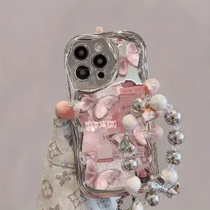 Butterfly Pattern Phone Case with Lanyard, Decorative Protective Phone Protector Cover, Phone Accessories Compatible with iPhone 16 15 14 13 12 11 Plus Pro Max Series, Casing, Cellphone, Phone Decoration