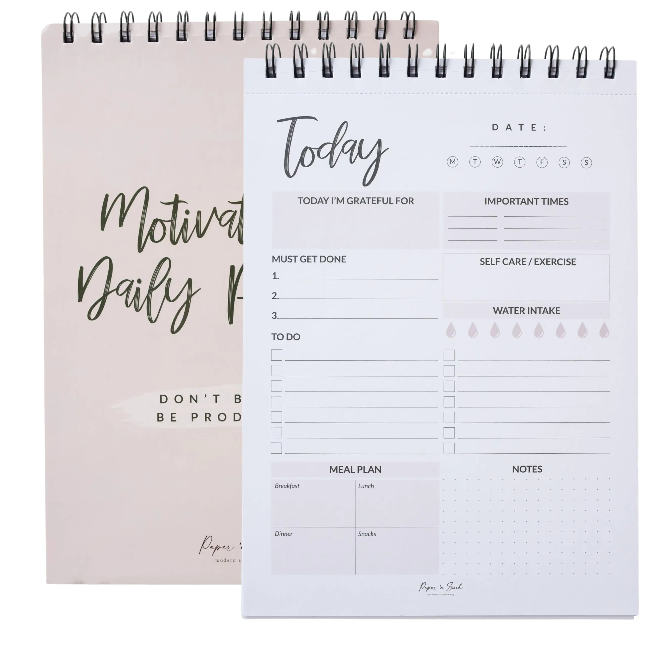 To Do List Notepad- Daily Task Planner -Undated Calendar - 100 Sheets Tear Off Note Pad - Top Spiral Binding – Pink Note Pad- Appointments, Notes, Meal Planner, Self Care Agenda Notebook