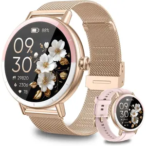 Smart Watches for Women Android/iPhone, IP68 Waterproof Fitness Tracker with Bluetooth Calls(Answer&Make), Activity Pedometer/Heart Rate/SpO2 Monitor/100+ Sports Model
