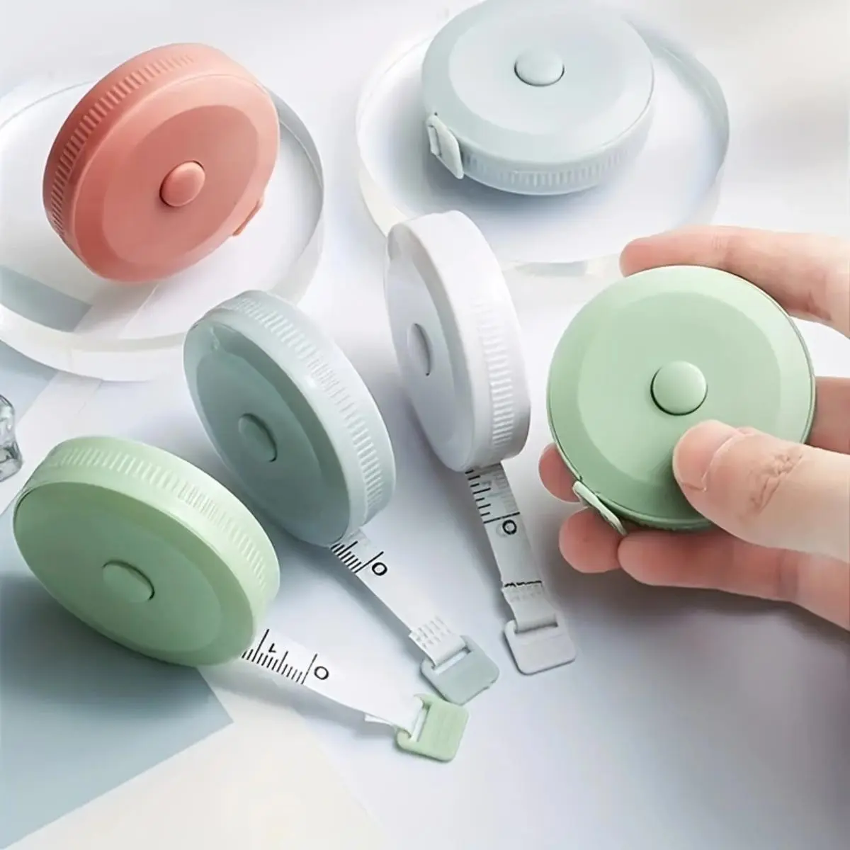 Random Color Mini Tape Measure, 1 Count Portable Double-sided Scale Tape Measure, Household Measurement Tool for Clothes, Height, Home Supplies, Sewing Supplies, Portable Measuring Tool, Sewing Tools