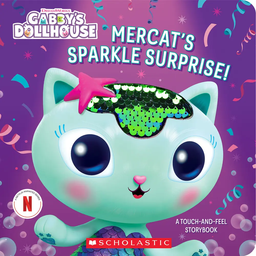 USED Book - Mercat's Sparkle Surprise!: A Touch-And-Feel Storybook (Gabby's Dollhouse) by Scholastic (Paperback) - english