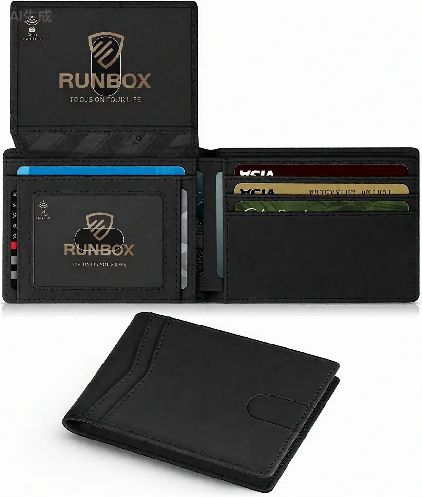 2026 Slim Wallet for Men with 11 cardSlots Rfid Blocking Carbon Fiberwallets Bifold Credit Card Holder Minimalist Leather With Gift Box ducttape wallets black trend recto verso