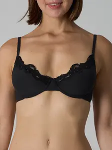 Fits Everybody Lace Unlined Scoop Bra – Comfortable Wireless Support, Lightweight Stretch Fabric, Adjustable Straps, Everyday Lace Lingerie for Women, Womenswear