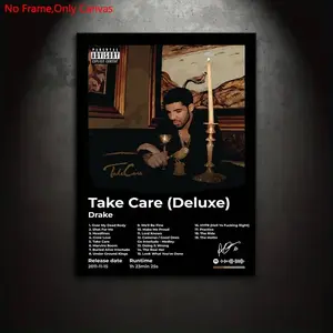 1 piece/set frameless canvas painting print poster, modern minimalist style art, Unframed art print, Take Care (Deluxe) album cover, a gift for music culture enthusiasts, ideal gift for home wall decor