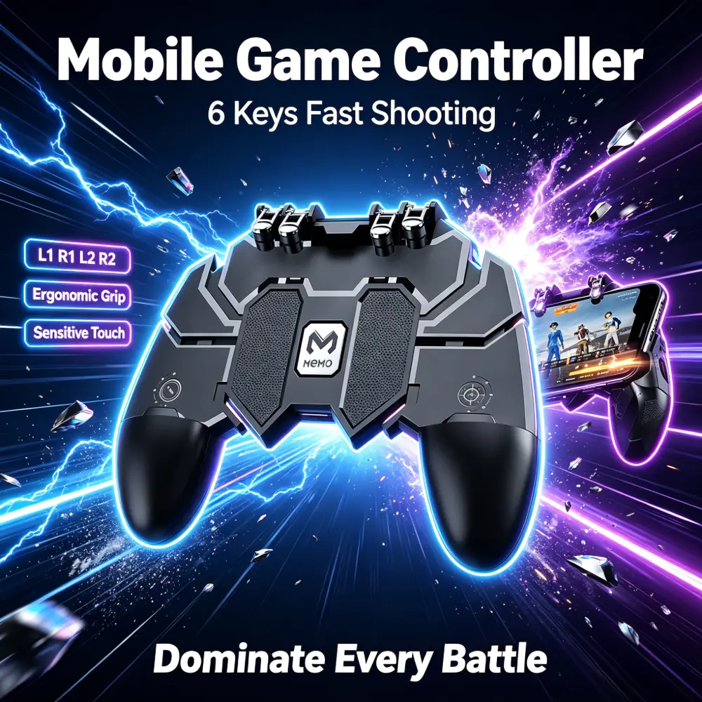 Mobile 6 Keys Shooting Game Controller, Sensitive Gamepad Joystick For Android And IPhone Mobile Games cooling stand