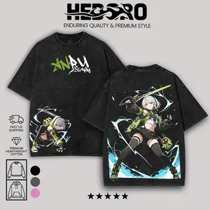 Anby Demara Zenless Zone Zero Washed Tshirt, ZZZ game Oversize 2 Sided Cotton unisex graphic Tshirt, game movie Tops graphic tee, best gift for him