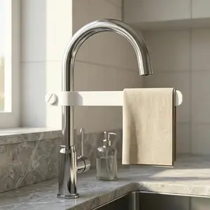 3D Printed Faucet Towel Rack, Durable Plastic, Tool-Free Installation, Quick-Dry, Space-Saving, Kitchen & Bathroom Use