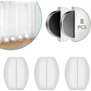 8 Pcs Shower Curtain Weights,Silicone Wrapped Heavy Duty Shower Curtain Magnets,Curtain Weights Heavy Outdoor,Prevent Curtain Liner from Blowing Around, Work for Drapery, Flag, Tablecloth(4 Pairs)