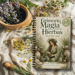 Spanish Edition Witch Herbal Healing Scrapbook | Green Witch Plant Ritual Book, Sacred Plant Magic, Moonlight Herbal Wisdom, Energy Balance, Inner Harmony and Grimoire Inspiration Gift, Suitable for Tarot Readers, Witches, and Mystics, Halloween Gift