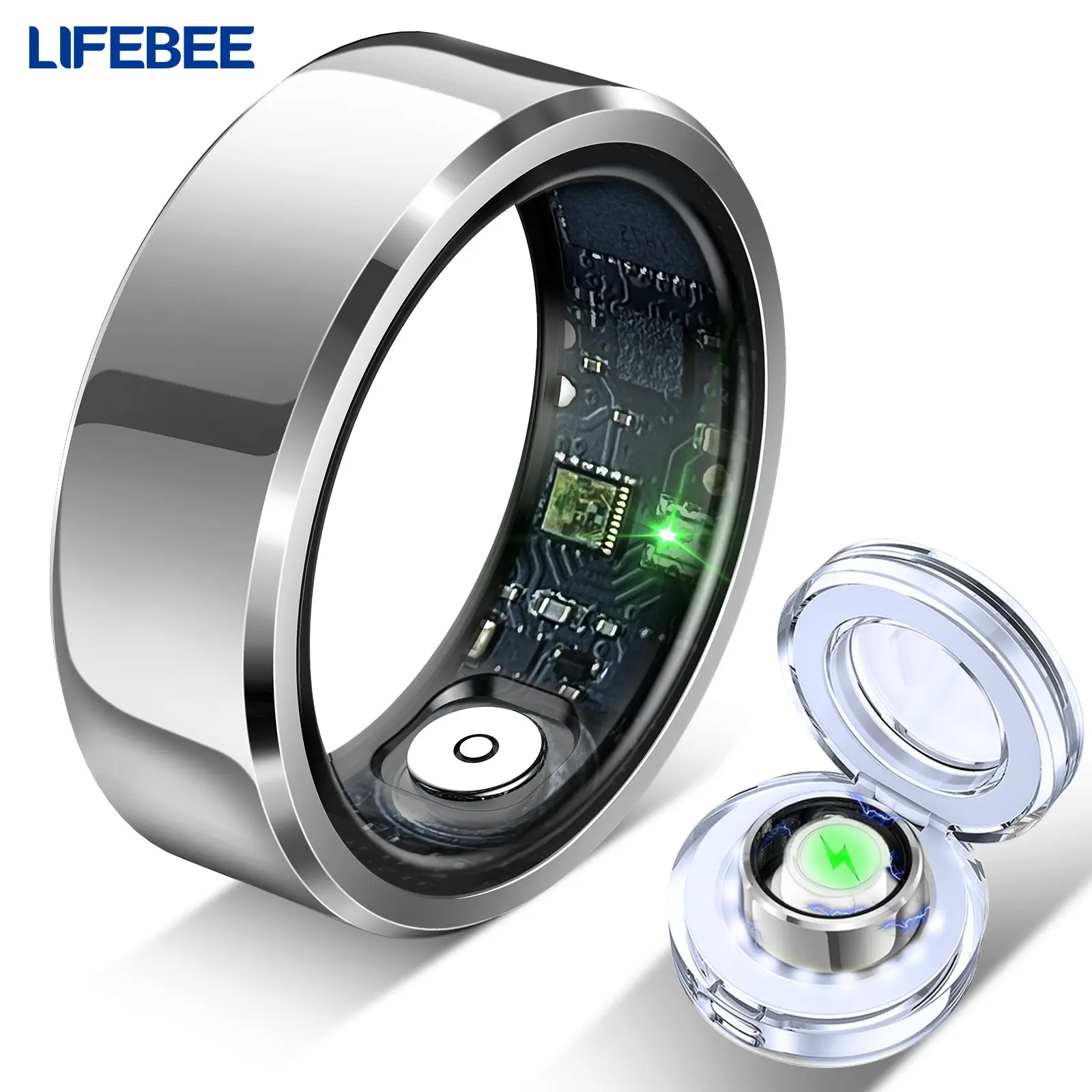 Smart Health Ring for Women Men Fitness Tracker with Heart Rate, Sleep Monitoring, Step Counting, IP68 Waterproof for iPhone and Android, No Subscription Fee
