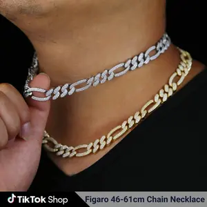 Iced Out Bling Barb Wire Chain Necklace Cubic Zirconia Hip Hop Jewelry for Men Women Daily Decor Wear