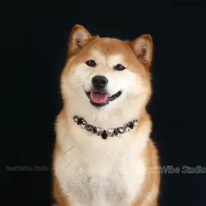 Luxury Crystal Dog Collar, Rhinestone Pet Necklace for Wedding Party