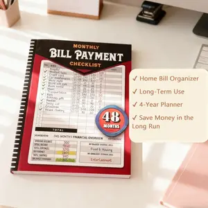 48-Month Budget Planner & Bill Payment Tracker Notebook for Personal Finance Management 960 Records Easy-to-Use Layout Portable & Durable for Students Professionals