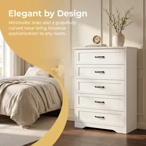 YJ-Garvee Modern Wooden Dressers with Multiple Drawers for Bedroom and Living Room, Featuring Wide Metal Handles, Stable Bases, and Natural Farmhouse Textures in Various Sizes and Colors Storage Cabinet Chest Sideboard With Storage
