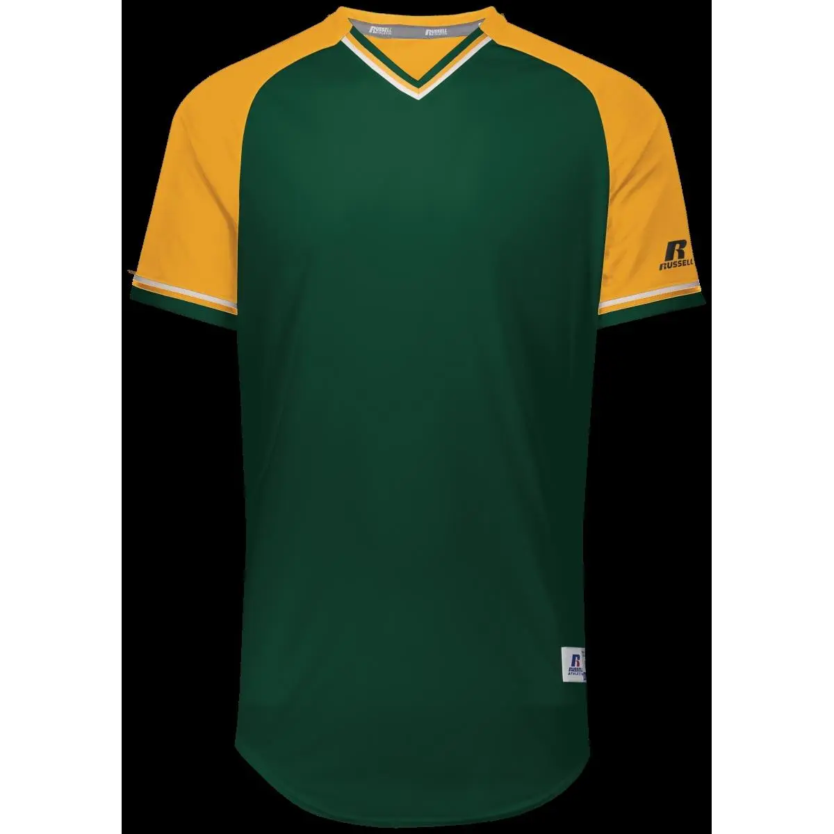 Russell R01X3B.430.M Youth Classic V-Neck Jersey - Dark Green, Gold & White - Medium
