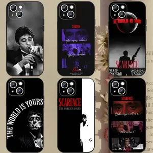 1pc S-Scarfaces Tony Montana Phone Case Silicone Soft For IPhone 17 Air 16 15 14 13 12 11 Plus Pro Max Plus