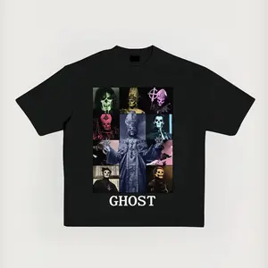 Unisex Fit Ghost Band Cotton T-shirt, Breathable And Sweat-Free, Soft And Comfortable, Summer Casual, Band Inspired Design, Concert Outfits, Gift For Boyfriend, Fans' Daily Wear Cotton Fabric
