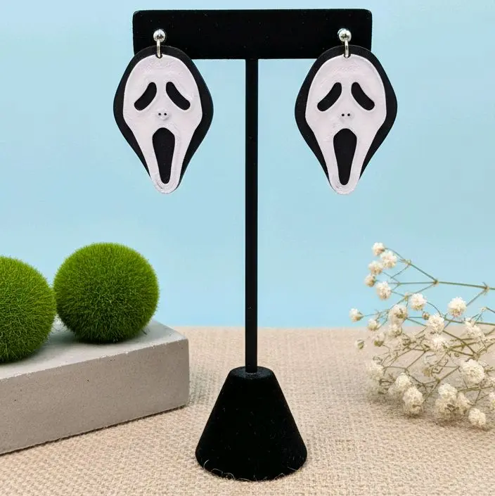 Scream Ghost Face Earrings - Unique Design Inspired by the Iconic Character usa jewelry Handmade Halloween cool accessory