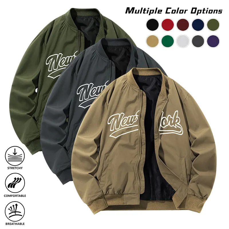 3-pack vintage letter-print men’s baseball jackets, zip-up aviator jackets for everyday casual outerwear, lightweight collegiate-style men’s baseball jackets