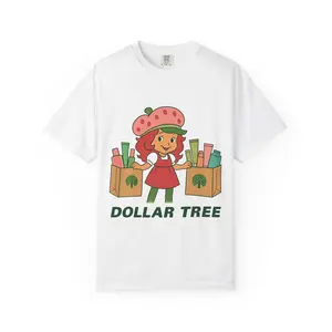 Vintage Dollar Tree & Strawberry Shortcake Unisex T-Shirt, Retro Graphic Tee, Gift for 90s Cartoon Fans, Summer Fruit Print Shirt, Cute