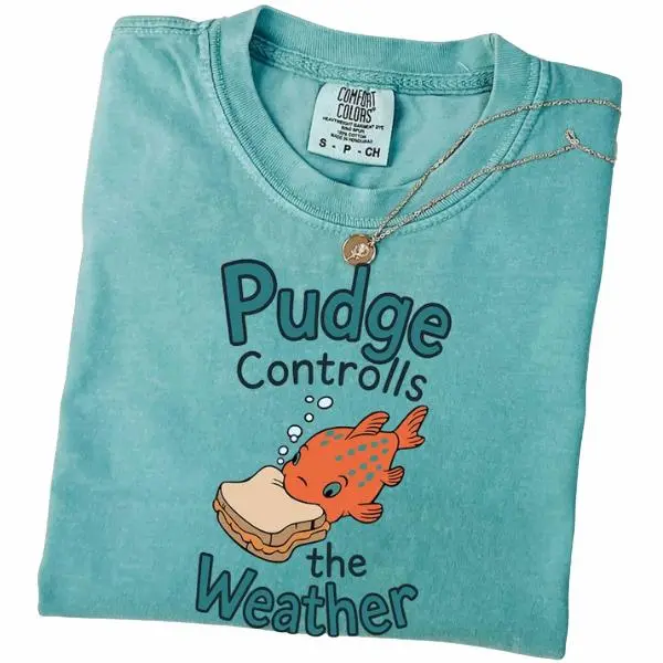 [Sale up to 30%] + [FREE SHIP] Comfort Colors Comfort Color Pudge Controls The Weather Shirt, Fish T-Shirt, Gift for Her and Him