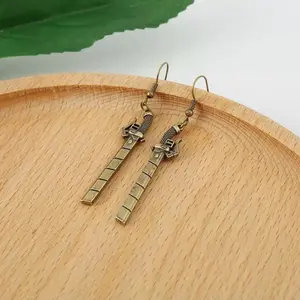 Vertical Maneuvering Equipment Sword Earrings - Bronze Color Anime Inspired Jewelry