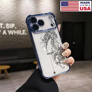 Chinese Dragon Line Art Gothic Tattoo Aesthetic Design Pattern Casing For iPhone 17 16 15 14 13 12 Samsung 22 23 24 25 Plus Pro Max Ultra Soft Silicon TPU Shockproof Protector Vintage Unique Fashion Mobile Phone Case