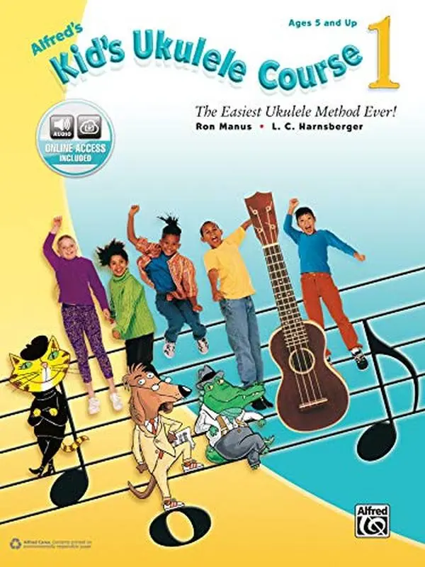 USED Book - Alfred's Kid's Ukulele Course 1: The Easiest Ukulele Method Ever!, Book & Online Audio by Manus, Ron (Paperback) - english