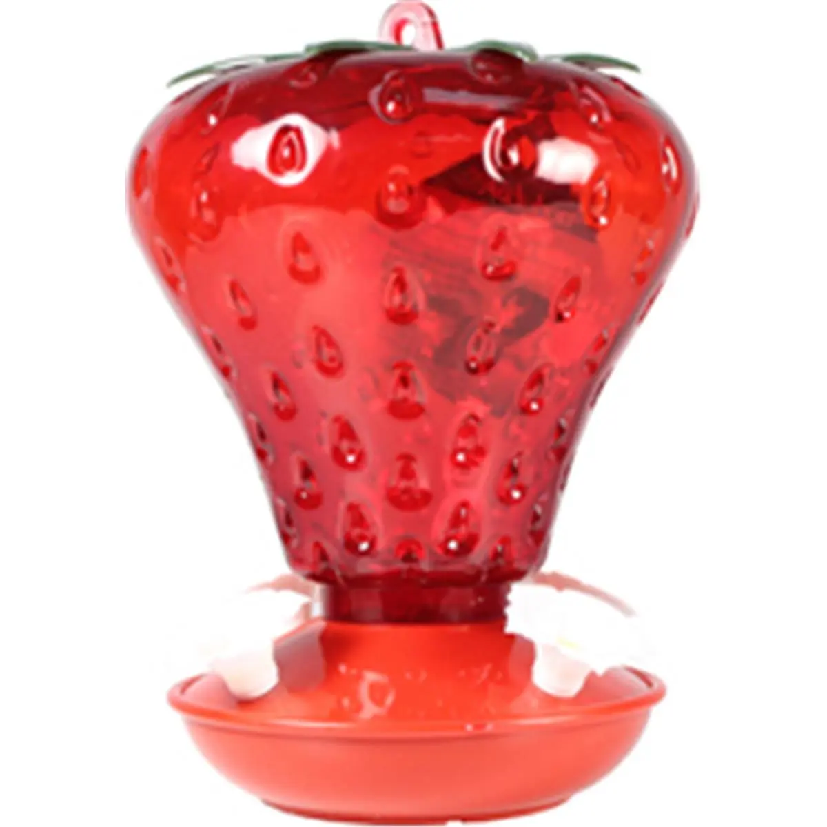 Audubon-Woodlink Red Strawberry Hummingbird Bird Feeder - 40 oz, 4-Port Design, No-Drip Flowers, Easy Cleaning, Attracts Hummingbirds & Orioles for Bird Lovers