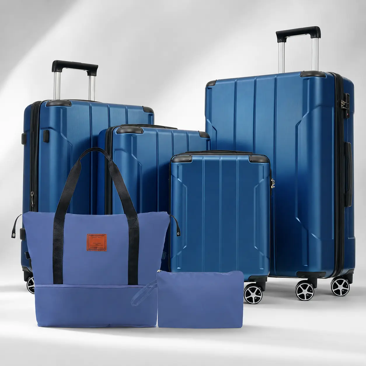 Fahuac 6-Piece Hardshell Luggage Set - Expandable, Lightweight Nested Stack Suitcases (16/20/24/28in) with 360-Degree Dual Wheels, TSA Lock, Metal Corners, Duffle Bag, Toiletry Bag (TSA-Proof, Crash-Resistant, Durable, 4-Wheel, Lock Luggage Sets), Tsa-Pro
