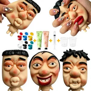 DIY Pimple Popping Squeeze Toy - Funny Human Face Stress Relief Squishy - TPR Soft Rubber Sensory Toy for Adults - Stress & Anxiety Relief Office Desk Toy