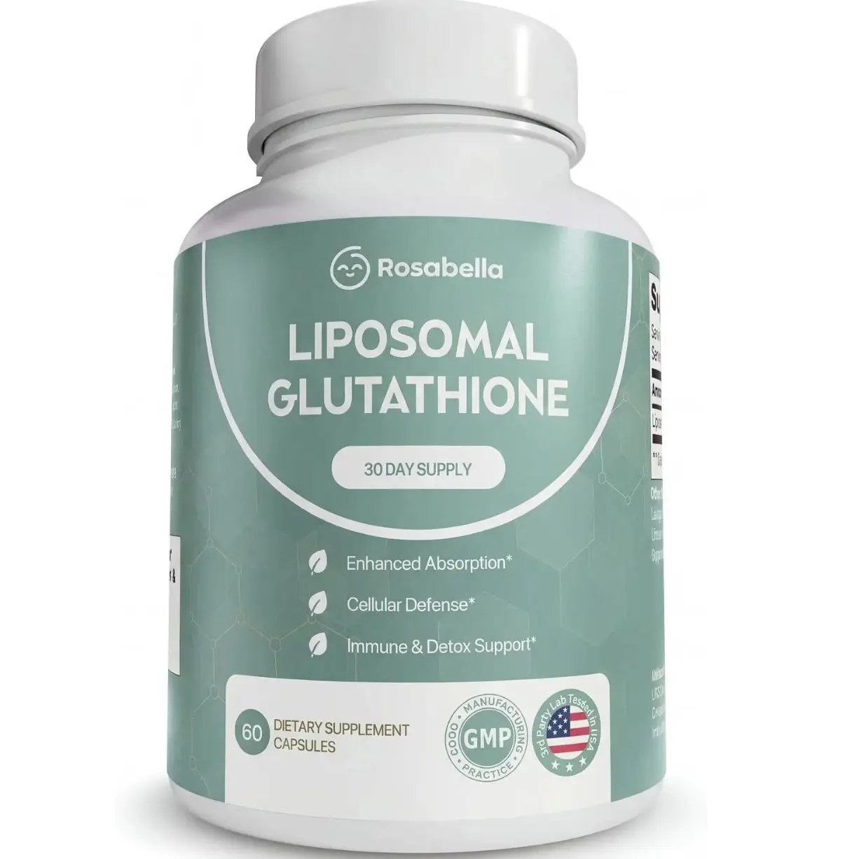 Liposomal Glutathione Capsules – Skin Glow, Immune & Detox Support (60 Count) - Rosabella