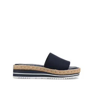 ROSEY ESPADRILLE WEDGE HEEL SANDALS IN WIDE - Navy Nubuck