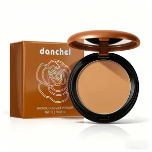 Danchel Six-Color Matte Oil-Control Compact Powder Cake, Long-Lasting Makeup, Soft Fog Natural Bronze Effect, Layerable Concealer, Portable, Beginner-Friendly