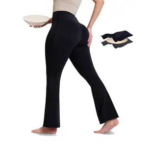 NLIICWO Butt Lifting Pads Flared Pants for Women with a Sculpting Hip Enhancer | 3-in-1 Tummy Control Shapewear Leggings