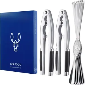 Crab Crackers and Tools Set -  2 Lobster Crackers and 6 Seafood Forks Kit - Professional Crab  Claw Seafood Tools Set - Nutcrackers for  Nuts and Picks